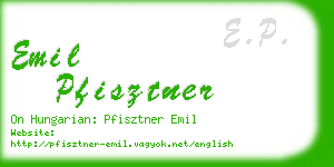 emil pfisztner business card